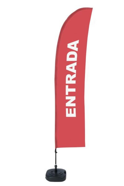 Showdown Displays Beach Flag Budget Wind Komplettset Eingang Rot Spanisch, BFBL-WT21-17-I169