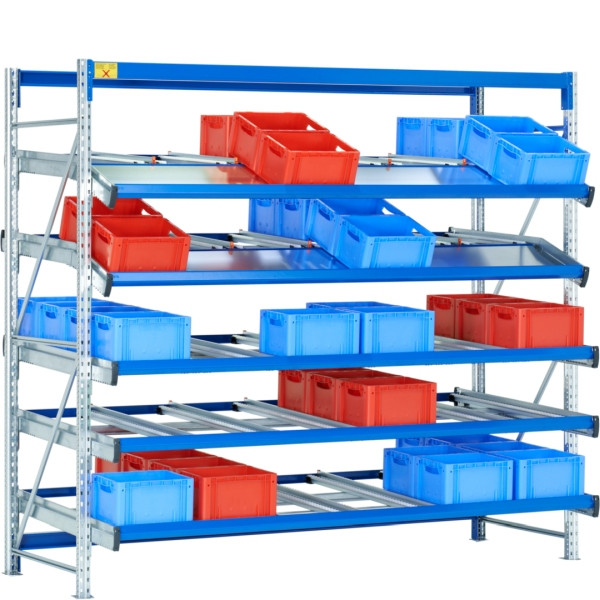 BITO Regal SDS /Regal SF4 Anbau-Feld 2500x1300x2260 50RL gerade/abgeknickt RAL5010, C0860-0031