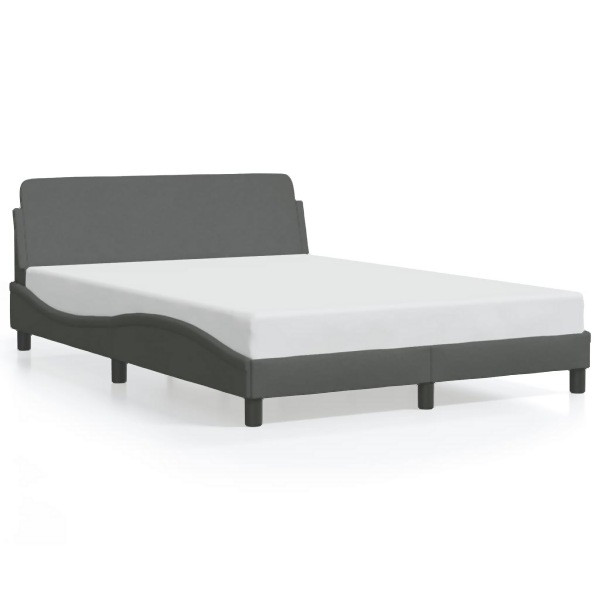 vidaXL Bettgestell mit Kopfteil Dunkelgrau 120x200 cm Stoff, 373146