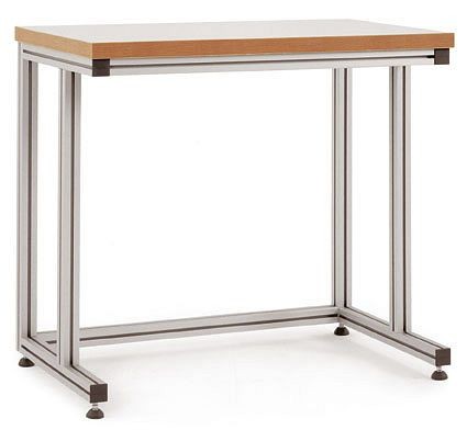 Manuflex Pulttisch ALU mit Kunststoffplatte für sitzende Tätigkeiten, BxTxH = 1000 x 600 x 768-785 mm, AA5003