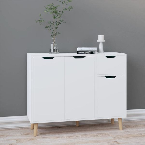 vidaXL Sideboard Hochglanz-Weiß 90x30x72 cm Holzwerkstoff, 326819