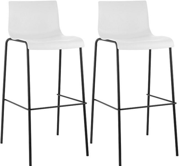 CLP Barhocker Hoover Kunststoff 4-Fuß Gestell schwarz, weiß, VE: 2 Stück, 304474