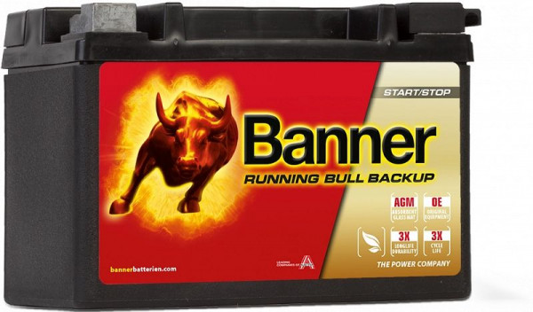 Banner Spezialbatterie Running Bull BACKUP AUX 09 in Vliestechnik als Bordnetzstützbatterie, 025509000101