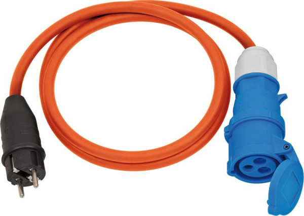 Brennenstuhl Adapterkabel mit Schutzkontakt-Stecker und CEE-Kupplung (1,5m Kabel, orange, H07RN-F 3G2.5, 230V/16A, Außenbereich IP44), 1132910025