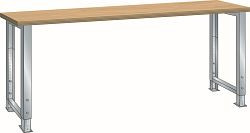 LISTA Werkbank (BxTxH) 1500x800x750-1100mm Buche Farbe: Lichtgrau, 78.266.020