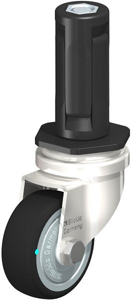 Blickle LRXA-PATH 50KD-FK-EXR03 Edelstahl-Apparate-Lenkrolle mit Expander, Thermoplastisches Polyurethan, Grau, 853340