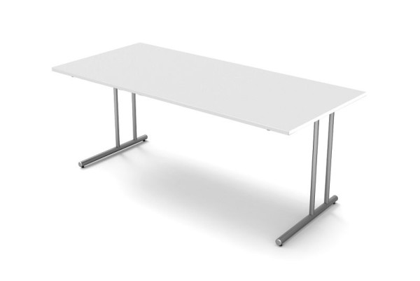 Kerkmann Schreibtisch mit C-Fuß-Gestell, Start Up, B 1800 mm x T 800 mm x H 750 mm, Farbe: Weiß, 11434110