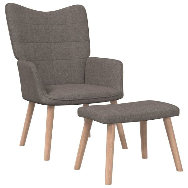 vidaXL Relaxsessel mit Hocker Taupe Stoff, Top-Qualität, 327939