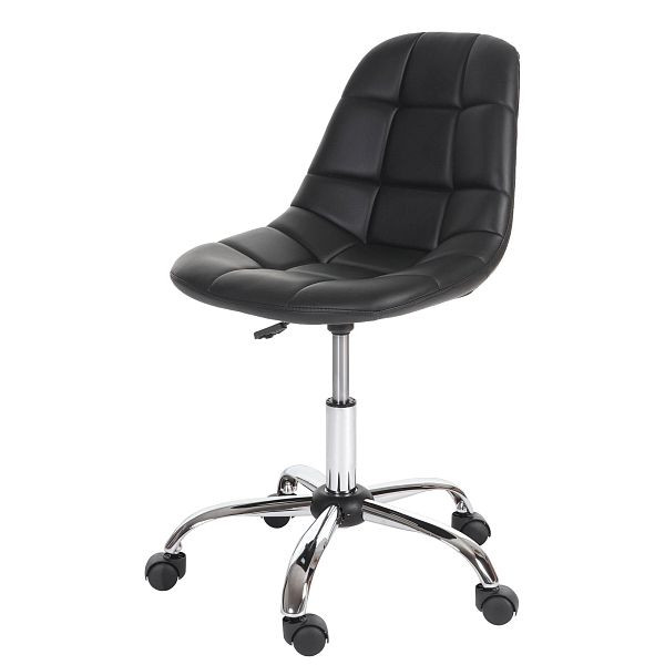 Mendler Drehstuhl HWC-A60, Bürostuhl Arbeitshocker, Schalensitz Kunstleder, schwarz, 47817