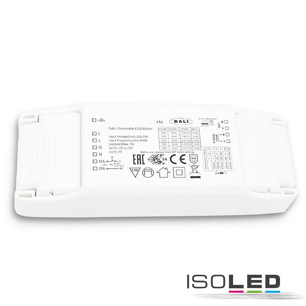 ISOLED LED Konstantstrom Trafo 100/180/270/350/440mA, 10W, Push/1-10V/DALI dimmbar, 114692