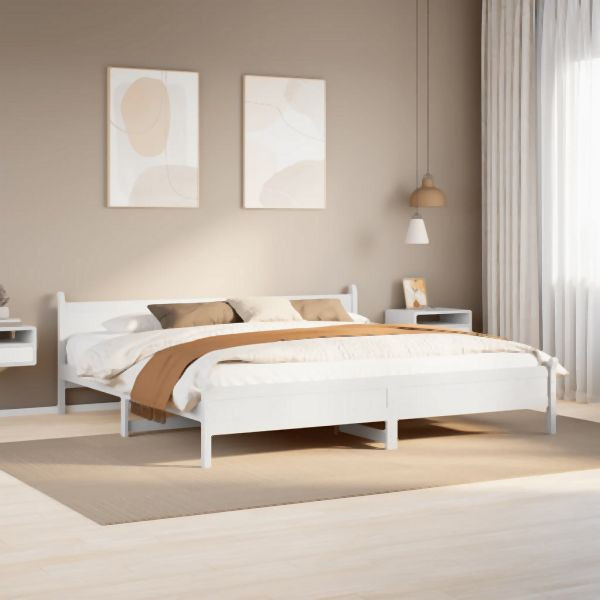 vidaXL Massivholzbett ohne Matratze Weiß 180x200 cm Kiefernholz, 855583