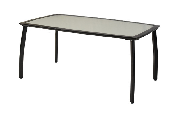 Merxx Tisch 150 x 90 cm, graphitfarbenes Gestell/matte Glasplatte, Alumiuniumgestell, 26354-217