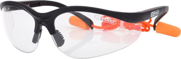 KS Tools Schutzbrille-transparent, mit Ohrstöpsel, 310.0176