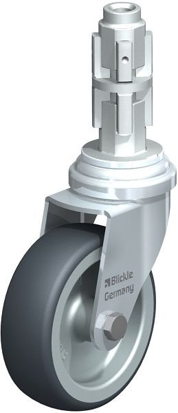 Blickle LRA-TPA 75G-E03 Apparate-Lenkrolle mit Expander, Thermoplastisches Gummi-Elastomer, Grau, 603530