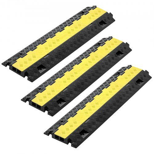 VEVOR 940 mm Kabelbrücke, 9979 kg Achslast, 2-Kanal(31x28 mm), Überfahrschutz TPU, für hohe Schwellen, 3er-Pack, SKCDLBHPD2CTEZB4B001V0