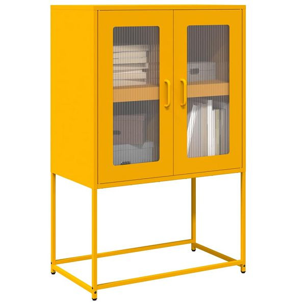 vidaXL Highboard Senfgelb 68x39x107 cm Stahl, 853377, 8721158372116