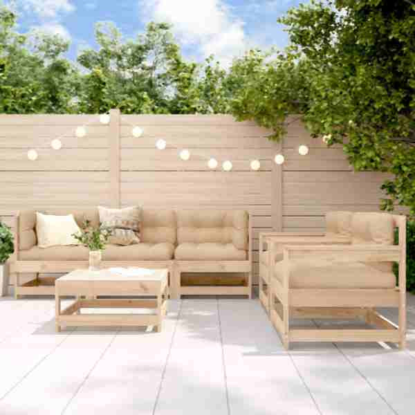 vidaXL 6-tlg. Garten-Lounge-Set mit Kissen Massivholz, 3185815