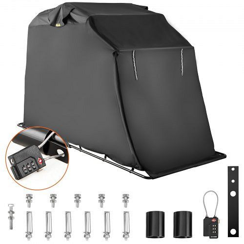 VEVOR Motorrad Abdeckungen, Faltgarage Motorroller wasserdicht & UV-geschützt, 270 x 105 x 155 cm Motorrad Garage wetterfest, XZCPHSHDSPZDSVPPHV0