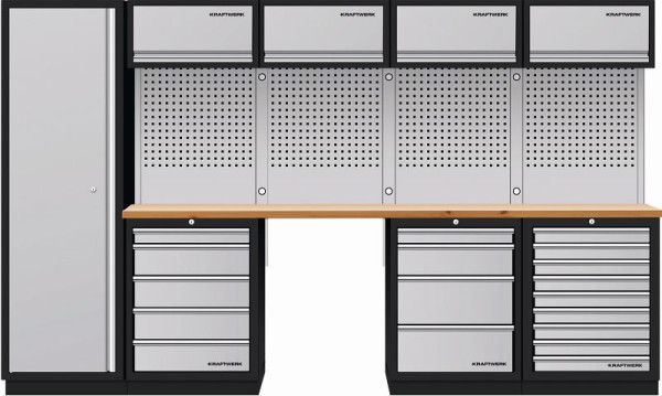 Kraftwerk Mobilio 5er Kombi, Hochschrank, 4/5/9 Schubladen, Buche, 3964K-H5049-K4
