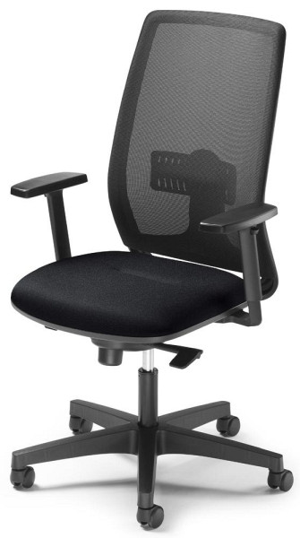 Deskin Bürostuhl RIALTO NET DV mit Armlehnen, Schwarz, 580 x 620 x 1195 mm, 332060