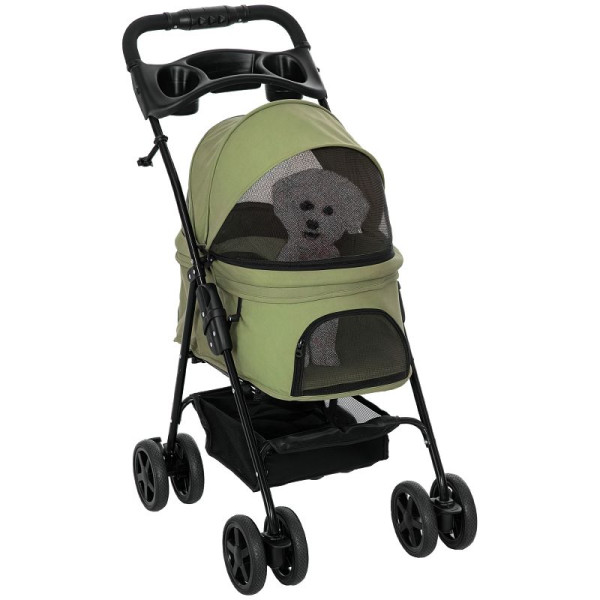 PawHut Hundewagen Hundebuggy, klappbar, 2 Sicherheitsleinen, 2 Becherhalter, 67 x 45 x 96 cm, D00-127V00DG
