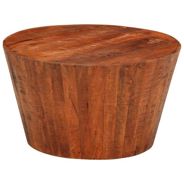 vidaXL Couchtisch Ø 52x30 cm Massivholz Mango, Material: Raues Mango-Massivholz, 353728