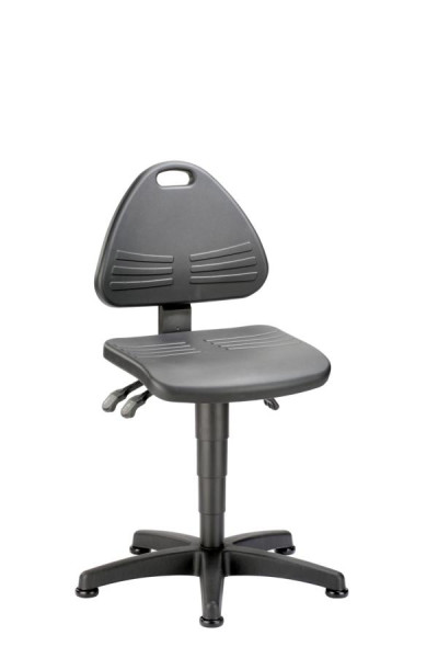 bimos Isitec Arbeitsdrehstuhl mit Gleiter und PU-Schaum schwarz, Sitzhöhe 430-600 mm, 9603-2000