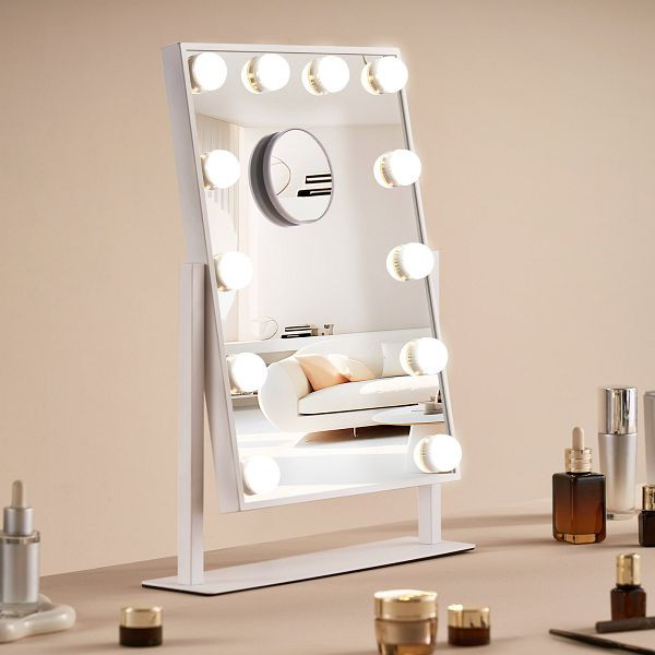 VEVOR Hollywood Schminkspiegel mit Beleuchtung, Kosmetikspiegel 410x300mm dimmbar, TMHZJFX3041C4B3ULV2