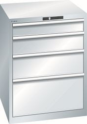 LISTA Schubladenschrank 36x36E (BxTxH) 717x725x850mm AUTO Lock, Lichtgrau, 4 Schubladen, Fronthöhe: 100 - 300mm, 79.498.020.A