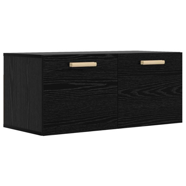 vidaXL Wandschrank Wandhalterung Schwarz Eichen-Optik Holzwerkstoff, 8009811