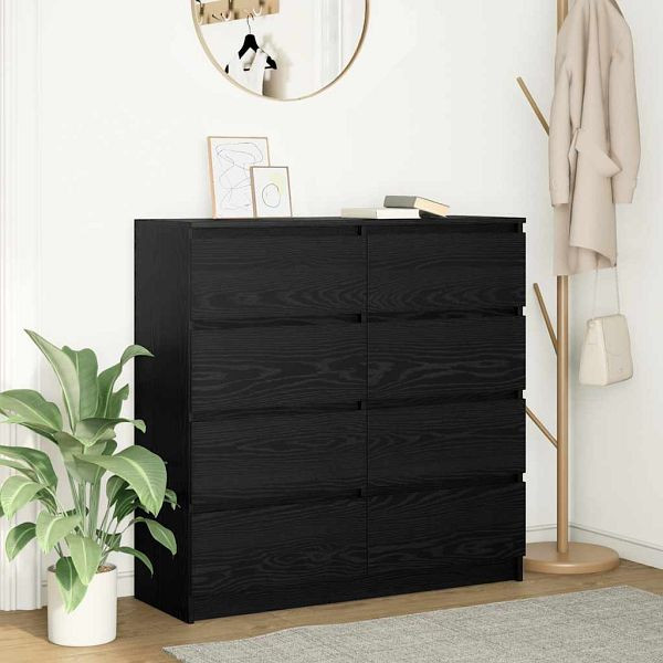 vidaXL Sideboard Schwarz Eichen-Optik 100x35x99 cm Holzwerkstoff, 3328490