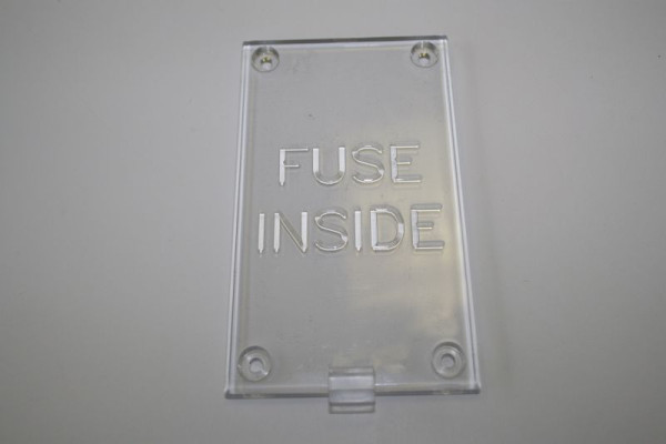 ELMAG PVC Plexiglas Abdeckung zu Sicherung für Gehäuse hinten zu START TRUCK 1600/3200 & 2500/5000 bzw. 2200/4400, mit Sicherungsausnehmung, 9505185