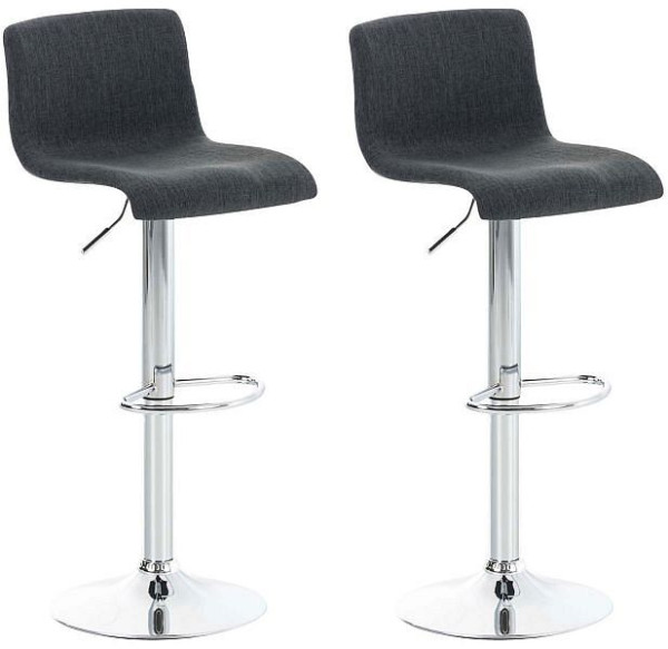 CLP Barhocker Hoover Stoff chrom, dunkelgrau, VE: 2 Stück, 306741