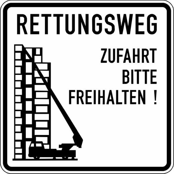 Stein HGS Rettungsweg Zufahrt bitte freihalten! Nr. 2441, RA1/Flachform 3mm, 2441-113
