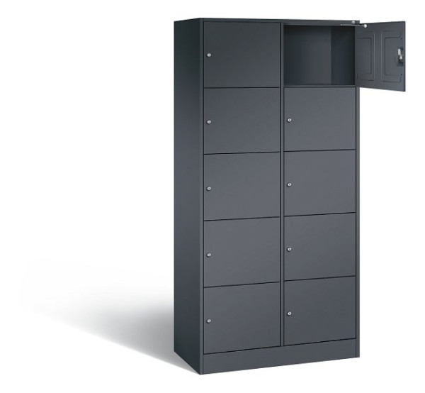C+P Schließfachschrank Serie 8070, H1950xB900xT480mm, Farbe: Schwarzgrau, 82700-20 S10026