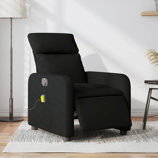 vidaXL Massagesessel Elektrisch Schwarz Stoff, Polyester, 3206692