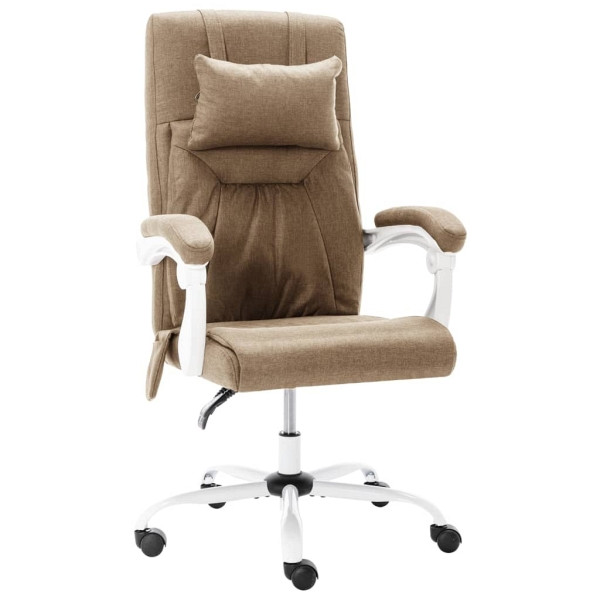 vidaXL Massage-Bürostuhl Taupe Stoff, 20316, 8719883889405