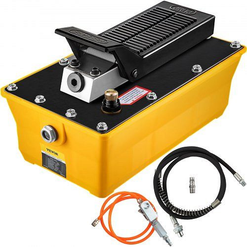 VEVOR Lufthydraulikpumpe Fußpumpe 10000 PSI, 2,3 L Hydraulikpumpe mit Schlauch und Spritzpistole, QDYYBHSBD2.3L9FR9V0