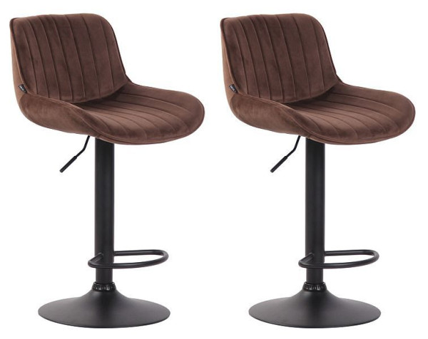 CLP Barhocker Lentini Samt schwarz, braun, VE: 2 Stück, 320594