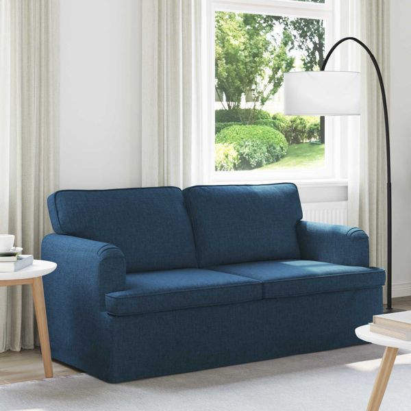 vidaXL Sofa 140cm Blau Metall, 42024496, 8721364377974