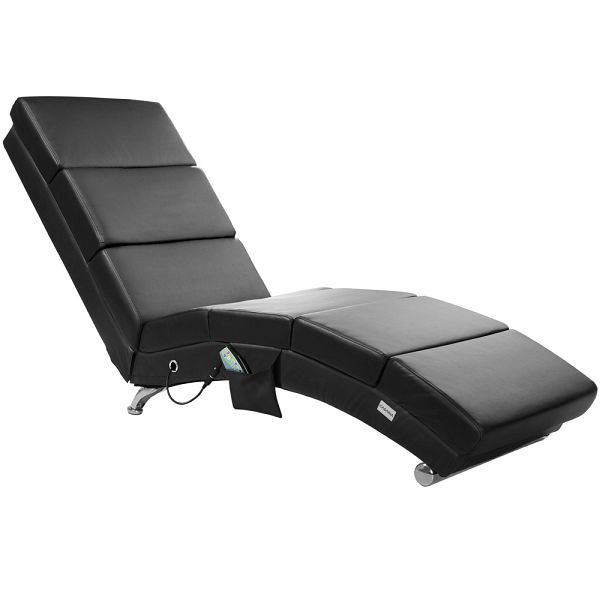 casaria Relaxliege London Schwarz mit Massage- & Heizfunktion, 107814