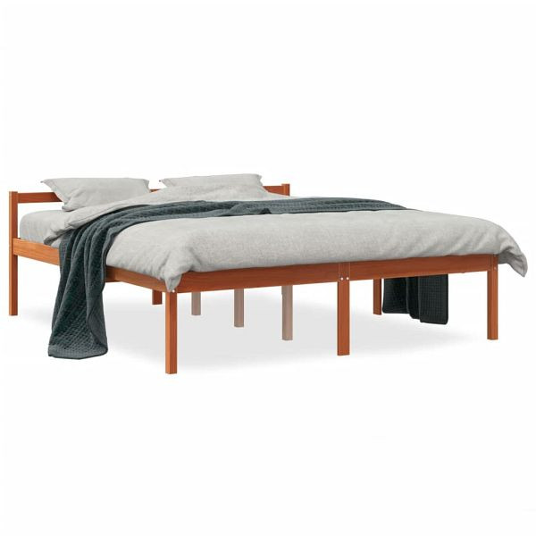 vidaXL Seniorenbett Wachsbraun 160x200 cm Massivholz Kiefer, 844160