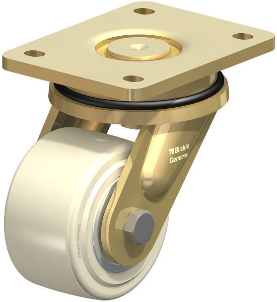 Blickle LS-GSPO 101K Stahlgeschweißte Schwerlast-Lenkrolle, schwere Drehkranz-Ausführung, Gusspolyamid, Weiß, 591446