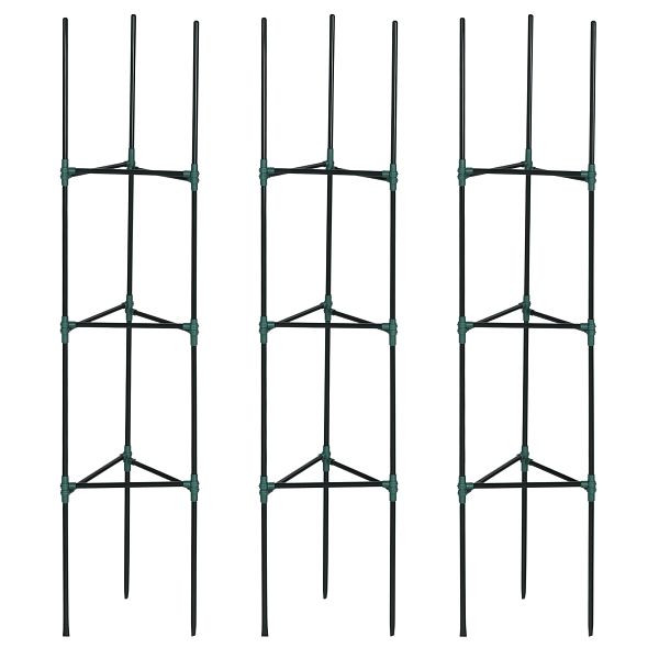 Outsunny Rankhilfe, 3er-Set, Pflanzgitter, modulares Design, für Außen und Innen, Stahl, grün, 38 x 38 x 182 cm, 845-784V00DG