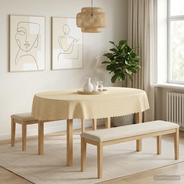 vidaXL Tischdecke 5 stk. Oval Cremeweiß 160 x 220 cm, 42040524