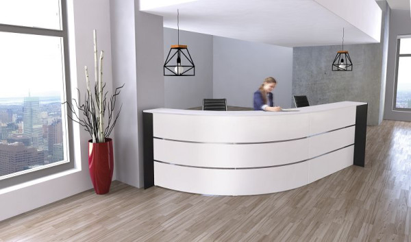 Kerkmann Bari Bogentheke für 1-2 Personen, B 3340 mm x T 1825 mm x H 1120 mm, Farbe: weiß/anthrazit, (Montage), 21356510-1