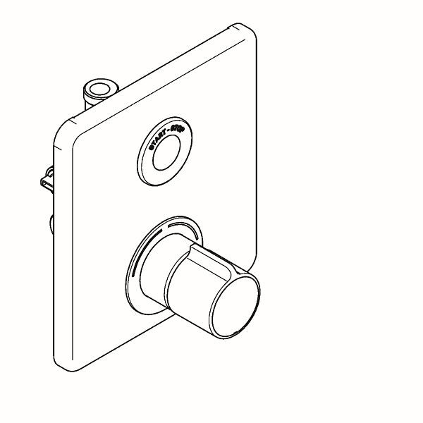 KWC Duscharmatur, F5, elektronische Zeitsteuerung, Thermostatbatterie, UP, Umrüstset, AQRM688/698, 2Bypass, 2030067153, 7612982293351