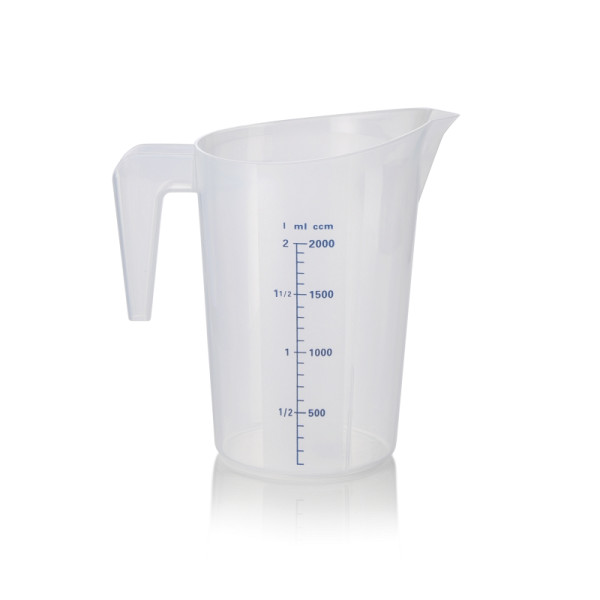 WAS Messbecher, Ø 16 cm, 2 L, mit 100 ml Skalierung, Polypropylen, 9307200
