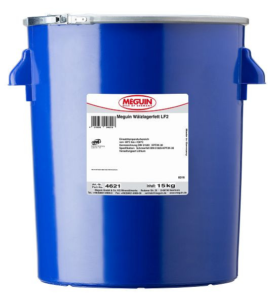 Meguin Wälzlagerfett LF2, Eimer Kunststoff, VE: 15 kg, 4621