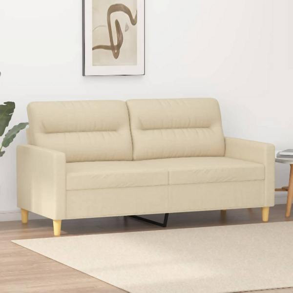 vidaXL 2-Sitzer-Sofa Creme 140 cm Stoff, Füllung: Schaumstoff, 359237